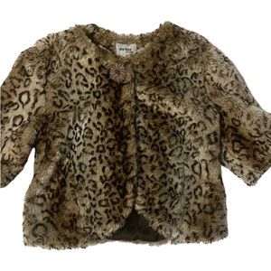 NWT Sisters Women’s Outerwear Cropped Fuzzy Leopard Jacket M